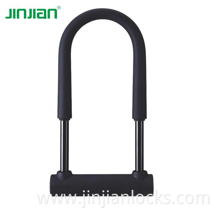 Long U Shackle Bicycle Lock Carbon Steel Silicone Cover Motorcycle U Lock Bike Motorcycle Lock